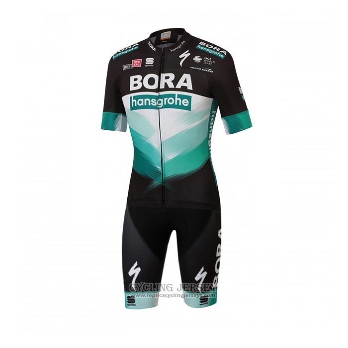 2020 Cycling Jersey Bora-hansgrone Black Green Short Sleeve And Bib Short